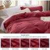 imageBedsure White Duvet Cover Full Size  3 Pieces Prewashed Extra Soft CottonLike Polyester Bedding Set Includes 1 Duvet Cover 80x90 Inches with Zipper Closure amp 2 Pillow Shams Comforter Not Included10  Red No Comforter