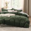 imageBedsure White Duvet Cover Full Size  3 Pieces Prewashed Extra Soft CottonLike Polyester Bedding Set Includes 1 Duvet Cover 80x90 Inches with Zipper Closure amp 2 Pillow Shams Comforter Not Included03  Olive Green No Comforter
