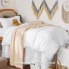 imageBedsure White Duvet Cover Full Size  3 Pieces Prewashed Extra Soft CottonLike Polyester Bedding Set Includes 1 Duvet Cover 80x90 Inches with Zipper Closure amp 2 Pillow Shams Comforter Not Included00  White No Comforter