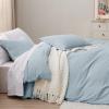 imageBedsure White Duvet Cover Full Size  3 Pieces Prewashed Extra Soft CottonLike Polyester Bedding Set Includes 1 Duvet Cover 80x90 Inches with Zipper Closure amp 2 Pillow Shams Comforter Not Included05  Sky Blue No Comforter