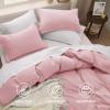 imageBedsure White Duvet Cover Full Size  3 Pieces Prewashed Extra Soft CottonLike Polyester Bedding Set Includes 1 Duvet Cover 80x90 Inches with Zipper Closure amp 2 Pillow Shams Comforter Not Included09  Pink No Comforter