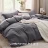 imageBedsure White Duvet Cover Full Size  3 Pieces Prewashed Extra Soft CottonLike Polyester Bedding Set Includes 1 Duvet Cover 80x90 Inches with Zipper Closure amp 2 Pillow Shams Comforter Not Included04  Dark Grey No Comforter