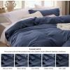 imageBedsure White Duvet Cover Full Size  3 Pieces Prewashed Extra Soft CottonLike Polyester Bedding Set Includes 1 Duvet Cover 80x90 Inches with Zipper Closure amp 2 Pillow Shams Comforter Not Included05  Navy No Comforter