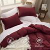 imageBedsure White Duvet Cover Full Size  3 Pieces Prewashed Extra Soft CottonLike Polyester Bedding Set Includes 1 Duvet Cover 80x90 Inches with Zipper Closure amp 2 Pillow Shams Comforter Not Included10  Winery No Comforter