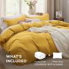 imageBedsure White Duvet Cover Full Size  3 Pieces Prewashed Extra Soft CottonLike Polyester Bedding Set Includes 1 Duvet Cover 80x90 Inches with Zipper Closure amp 2 Pillow Shams Comforter Not Included08  Mustard Yellow No Comforter