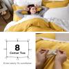imageBedsure White Duvet Cover Full Size  3 Pieces Prewashed Extra Soft CottonLike Polyester Bedding Set Includes 1 Duvet Cover 80x90 Inches with Zipper Closure amp 2 Pillow Shams Comforter Not Included08  Mustard Yellow No Comforter