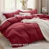 imageBedsure White Duvet Cover Full Size  3 Pieces Prewashed Extra Soft CottonLike Polyester Bedding Set Includes 1 Duvet Cover 80x90 Inches with Zipper Closure amp 2 Pillow Shams Comforter Not Included10  Red No Comforter