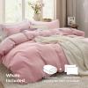 imageBedsure White Duvet Cover Full Size  3 Pieces Prewashed Extra Soft CottonLike Polyester Bedding Set Includes 1 Duvet Cover 80x90 Inches with Zipper Closure amp 2 Pillow Shams Comforter Not Included09  Pink No Comforter