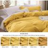 imageBedsure White Duvet Cover Full Size  3 Pieces Prewashed Extra Soft CottonLike Polyester Bedding Set Includes 1 Duvet Cover 80x90 Inches with Zipper Closure amp 2 Pillow Shams Comforter Not Included08  Mustard Yellow No Comforter