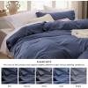 imageBedsure White Duvet Cover Full Size  3 Pieces Prewashed Extra Soft CottonLike Polyester Bedding Set Includes 1 Duvet Cover 80x90 Inches with Zipper Closure amp 2 Pillow Shams Comforter Not Included05  Navy No Comforter