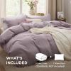 imageBedsure White Duvet Cover Full Size  3 Pieces Prewashed Extra Soft CottonLike Polyester Bedding Set Includes 1 Duvet Cover 80x90 Inches with Zipper Closure amp 2 Pillow Shams Comforter Not Included06  Dusty Purple No Comforter
