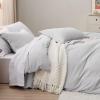 imageBedsure White Duvet Cover Full Size  3 Pieces Prewashed Extra Soft CottonLike Polyester Bedding Set Includes 1 Duvet Cover 80x90 Inches with Zipper Closure amp 2 Pillow Shams Comforter Not Included04  Light Grey No Comforter
