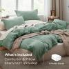 imageBedsure White Duvet Cover Full Size  3 Pieces Prewashed Extra Soft CottonLike Polyester Bedding Set Includes 1 Duvet Cover 80x90 Inches with Zipper Closure amp 2 Pillow Shams Comforter Not Included03  Sage Green No Comforter