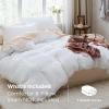 imageBedsure White Duvet Cover Full Size  3 Pieces Prewashed Extra Soft CottonLike Polyester Bedding Set Includes 1 Duvet Cover 80x90 Inches with Zipper Closure amp 2 Pillow Shams Comforter Not Included00  White No Comforter