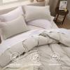 imageBedsure White Duvet Cover Full Size  3 Pieces Prewashed Extra Soft CottonLike Polyester Bedding Set Includes 1 Duvet Cover 80x90 Inches with Zipper Closure amp 2 Pillow Shams Comforter Not Included02  Linen No Comforter