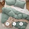 imageBedsure White Duvet Cover Full Size  3 Pieces Prewashed Extra Soft CottonLike Polyester Bedding Set Includes 1 Duvet Cover 80x90 Inches with Zipper Closure amp 2 Pillow Shams Comforter Not Included03  Sage Green No Comforter