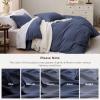 imageBedsure White Duvet Cover Full Size  3 Pieces Prewashed Extra Soft CottonLike Polyester Bedding Set Includes 1 Duvet Cover 80x90 Inches with Zipper Closure amp 2 Pillow Shams Comforter Not Included05  Navy No Comforter