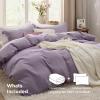 imageBedsure White Duvet Cover Full Size  3 Pieces Prewashed Extra Soft CottonLike Polyester Bedding Set Includes 1 Duvet Cover 80x90 Inches with Zipper Closure amp 2 Pillow Shams Comforter Not Included06  Grayish Purple No Comforter