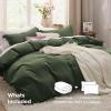 imageBedsure White Duvet Cover Full Size  3 Pieces Prewashed Extra Soft CottonLike Polyester Bedding Set Includes 1 Duvet Cover 80x90 Inches with Zipper Closure amp 2 Pillow Shams Comforter Not Included03  Olive Green No Comforter