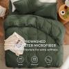 imageBedsure White Duvet Cover Full Size  3 Pieces Prewashed Extra Soft CottonLike Polyester Bedding Set Includes 1 Duvet Cover 80x90 Inches with Zipper Closure amp 2 Pillow Shams Comforter Not Included03  Olive Green No Comforter