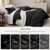 imageBedsure White Duvet Cover Full Size  3 Pieces Prewashed Extra Soft CottonLike Polyester Bedding Set Includes 1 Duvet Cover 80x90 Inches with Zipper Closure amp 2 Pillow Shams Comforter Not Included07  Black No Comforter