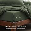 imageBedsure White Duvet Cover Full Size  3 Pieces Prewashed Extra Soft CottonLike Polyester Bedding Set Includes 1 Duvet Cover 80x90 Inches with Zipper Closure amp 2 Pillow Shams Comforter Not Included03  Olive Green No Comforter