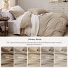imageBedsure White Duvet Cover Full Size  3 Pieces Prewashed Extra Soft CottonLike Polyester Bedding Set Includes 1 Duvet Cover 80x90 Inches with Zipper Closure amp 2 Pillow Shams Comforter Not Included02  Deep Beige No Comforter