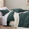 imageBedsure White Duvet Cover Full Size  3 Pieces Prewashed Extra Soft CottonLike Polyester Bedding Set Includes 1 Duvet Cover 80x90 Inches with Zipper Closure amp 2 Pillow Shams Comforter Not Included03  Forest Green No Comforter