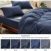 imageBedsure White Duvet Cover Full Size  3 Pieces Prewashed Extra Soft CottonLike Polyester Bedding Set Includes 1 Duvet Cover 80x90 Inches with Zipper Closure amp 2 Pillow Shams Comforter Not Included05  Navy No Comforter
