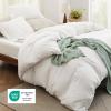 imageBedsure White Duvet Cover Full Size  3 Pieces Prewashed Extra Soft CottonLike Polyester Bedding Set Includes 1 Duvet Cover 80x90 Inches with Zipper Closure amp 2 Pillow Shams Comforter Not Included00  White No Comforter