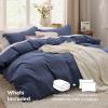 imageBedsure White Duvet Cover Full Size  3 Pieces Prewashed Extra Soft CottonLike Polyester Bedding Set Includes 1 Duvet Cover 80x90 Inches with Zipper Closure amp 2 Pillow Shams Comforter Not Included05  Navy No Comforter