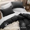 imageBedsure White Duvet Cover Full Size  3 Pieces Prewashed Extra Soft CottonLike Polyester Bedding Set Includes 1 Duvet Cover 80x90 Inches with Zipper Closure amp 2 Pillow Shams Comforter Not Included07  Black No Comforter