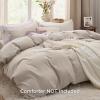 imageBedsure White Duvet Cover Full Size  3 Pieces Prewashed Extra Soft CottonLike Polyester Bedding Set Includes 1 Duvet Cover 80x90 Inches with Zipper Closure amp 2 Pillow Shams Comforter Not Included02  Linen No Comforter