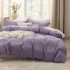imageBedsure White Duvet Cover Full Size  3 Pieces Prewashed Extra Soft CottonLike Polyester Bedding Set Includes 1 Duvet Cover 80x90 Inches with Zipper Closure amp 2 Pillow Shams Comforter Not Included06  Grayish Purple No Comforter