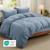 imageBedsure White Duvet Cover Full Size  3 Pieces Prewashed Extra Soft CottonLike Polyester Bedding Set Includes 1 Duvet Cover 80x90 Inches with Zipper Closure amp 2 Pillow Shams Comforter Not Included05  Mineral Blue No Comforter
