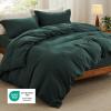 imageBedsure White Duvet Cover Full Size  3 Pieces Prewashed Extra Soft CottonLike Polyester Bedding Set Includes 1 Duvet Cover 80x90 Inches with Zipper Closure amp 2 Pillow Shams Comforter Not Included03  Forest Green No Comforter