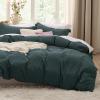imageBedsure White Duvet Cover Full Size  3 Pieces Prewashed Extra Soft CottonLike Polyester Bedding Set Includes 1 Duvet Cover 80x90 Inches with Zipper Closure amp 2 Pillow Shams Comforter Not Included03  Forest Green No Comforter