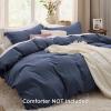 imageBedsure White Duvet Cover Full Size  3 Pieces Prewashed Extra Soft CottonLike Polyester Bedding Set Includes 1 Duvet Cover 80x90 Inches with Zipper Closure amp 2 Pillow Shams Comforter Not Included05  Navy No Comforter
