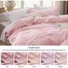 imageBedsure White Duvet Cover Full Size  3 Pieces Prewashed Extra Soft CottonLike Polyester Bedding Set Includes 1 Duvet Cover 80x90 Inches with Zipper Closure amp 2 Pillow Shams Comforter Not Included09  Pink No Comforter