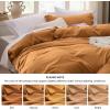 imageBedsure White Duvet Cover Full Size  3 Pieces Prewashed Extra Soft CottonLike Polyester Bedding Set Includes 1 Duvet Cover 80x90 Inches with Zipper Closure amp 2 Pillow Shams Comforter Not Included08  Honey Ginger No Comforter