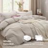 imageBedsure White Duvet Cover Full Size  3 Pieces Prewashed Extra Soft CottonLike Polyester Bedding Set Includes 1 Duvet Cover 80x90 Inches with Zipper Closure amp 2 Pillow Shams Comforter Not Included02  Linen No Comforter