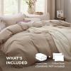 imageBedsure White Duvet Cover Full Size  3 Pieces Prewashed Extra Soft CottonLike Polyester Bedding Set Includes 1 Duvet Cover 80x90 Inches with Zipper Closure amp 2 Pillow Shams Comforter Not Included02  Deep Beige No Comforter