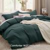imageBedsure White Duvet Cover Full Size  3 Pieces Prewashed Extra Soft CottonLike Polyester Bedding Set Includes 1 Duvet Cover 80x90 Inches with Zipper Closure amp 2 Pillow Shams Comforter Not Included03  Forest Green No Comforter