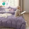 imageBedsure White Duvet Cover Full Size  3 Pieces Prewashed Extra Soft CottonLike Polyester Bedding Set Includes 1 Duvet Cover 80x90 Inches with Zipper Closure amp 2 Pillow Shams Comforter Not Included06  Grayish Purple No Comforter