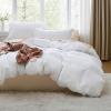 imageBedsure White Duvet Cover Full Size  3 Pieces Prewashed Extra Soft CottonLike Polyester Bedding Set Includes 1 Duvet Cover 80x90 Inches with Zipper Closure amp 2 Pillow Shams Comforter Not Included00  White No Comforter
