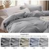 imageBedsure White Duvet Cover Full Size  3 Pieces Prewashed Extra Soft CottonLike Polyester Bedding Set Includes 1 Duvet Cover 80x90 Inches with Zipper Closure amp 2 Pillow Shams Comforter Not Included04  Grey No Comforter