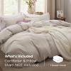imageBedsure White Duvet Cover Full Size  3 Pieces Prewashed Extra Soft CottonLike Polyester Bedding Set Includes 1 Duvet Cover 80x90 Inches with Zipper Closure amp 2 Pillow Shams Comforter Not Included02  Linen No Comforter