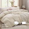imageBedsure White Duvet Cover Full Size  3 Pieces Prewashed Extra Soft CottonLike Polyester Bedding Set Includes 1 Duvet Cover 80x90 Inches with Zipper Closure amp 2 Pillow Shams Comforter Not Included02  Oat Milk No Comforter