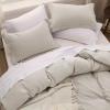 imageBedsure White Duvet Cover Full Size  3 Pieces Prewashed Extra Soft CottonLike Polyester Bedding Set Includes 1 Duvet Cover 80x90 Inches with Zipper Closure amp 2 Pillow Shams Comforter Not Included02  Linen No Comforter