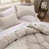imageBedsure White Duvet Cover Full Size  3 Pieces Prewashed Extra Soft CottonLike Polyester Bedding Set Includes 1 Duvet Cover 80x90 Inches with Zipper Closure amp 2 Pillow Shams Comforter Not Included02  Linen No Comforter